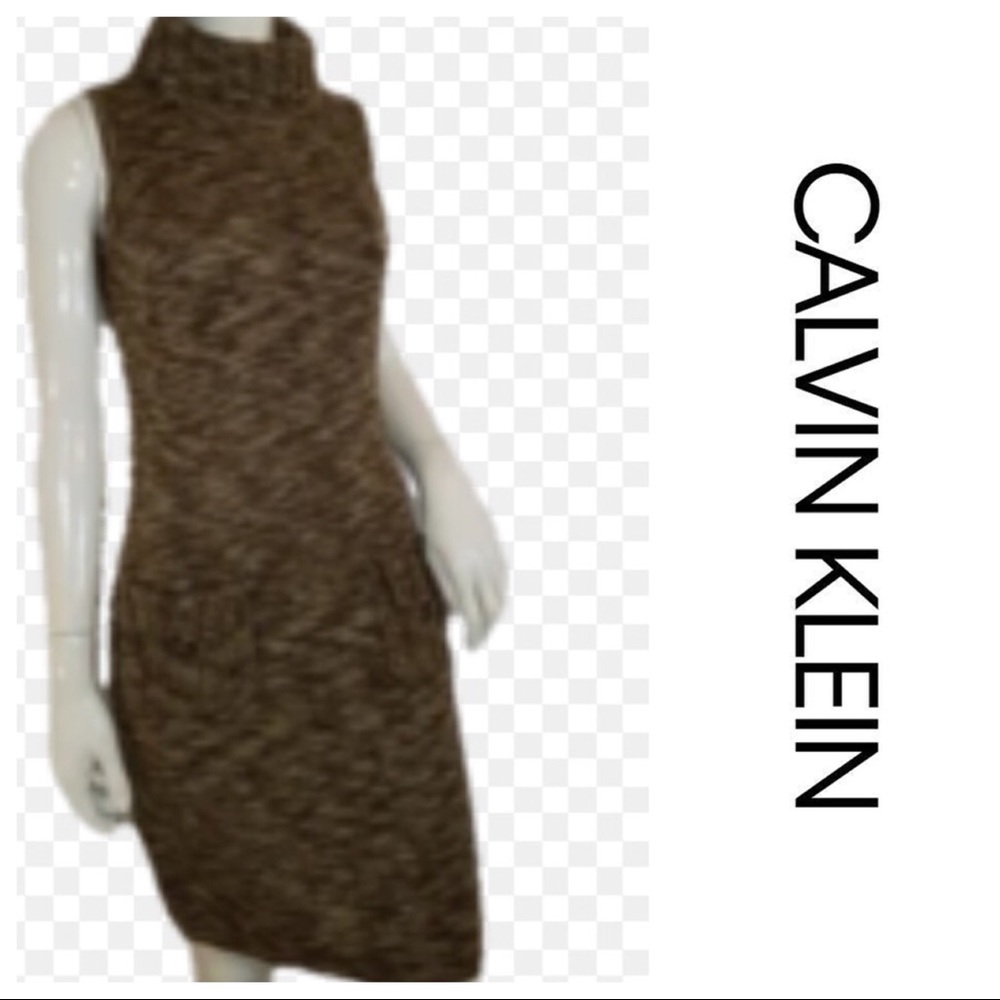 Calvin Klein Sleeveless Turtleneck Sweater…